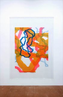 <I>Turn</I> [2013] vinyl ink on clear PVC 240 x 175cm